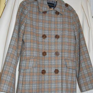 Banana Republic Ladies Check Wool Coat Small
